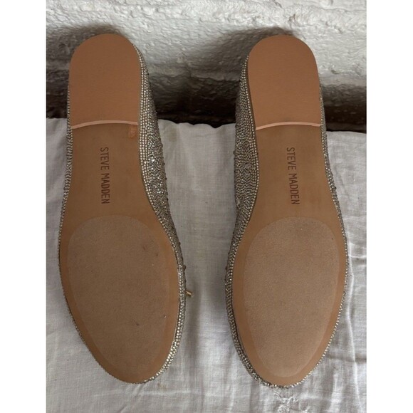 Steve Madden Blossoms Rhinestone Ballet Flats Women's Size 10 Gold Blossoms - Picture 5 of 10